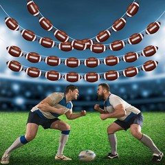 4 Pack Football Party Decorations, 32 PCS Football Cardboard Pre-Assemble Game D