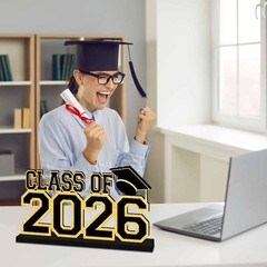 2026 Graduation Decorations, 11.8″ x 6.3″ Glitter Black x 6.3″,