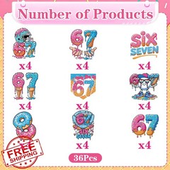 Musaeva 6 7 Birthday Decorations – 36 Pcs 67 Meme Birthday Theme Party Cupcak…
