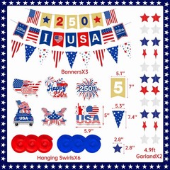 250th Anniversary Decorations 4th of July Decorations Including 250th Anniver…