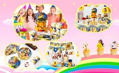 117 Pcs Disney Beauty and The Beast Party Supplies Belle Princess Banner Balloon
