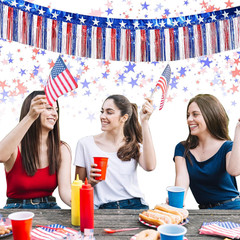 4Th of July Decorations 2 Packs 39 Feet Metallic Banner Foil Fringe Garland, Red