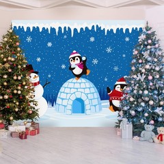 3 Pcs Winter Party Door Banner Winter Penguins Snow Door Backdrop Classroom D…