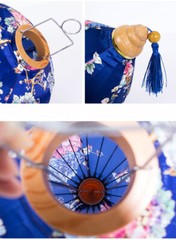 Retro Japanese Hanging Lanterns Floral Lantern Party Festival Hanging Decor