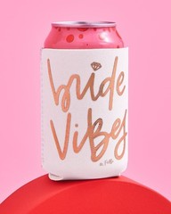 Bachelorette Party Can Cooler 10-Pack Bride Drunk Vibes Rose Gold Neoprene