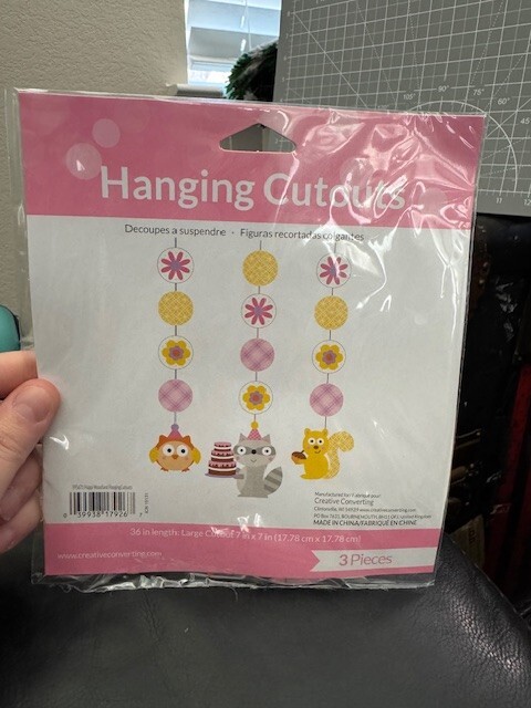 Pink Hanging Decoration Pink Woodland 3ct. Hanging Cutouts Girls Birthday Party