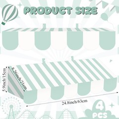 Classic Striped Carnival Awning Set – 4 Pcs for Fun Themed Events & Classrooms