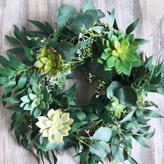 Fake Greenery Garlands Artificial Silver Dollar Eucalyptus Garland in Grey Green