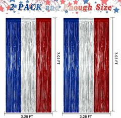 Easy Install Patriotic Fringes for 4th of July Parties | 2-Pack, 3.28FT x 7.05FT