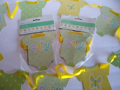 Baby Shower Banners/Decorations (3) Green/Yellow Unisex 6.45 Ft Each