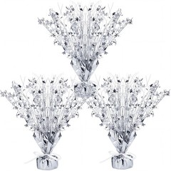 3 PCS Silver Metallic Foil Spray Star Burst Centerpieces Table Decor Grad