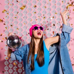 Disco Party Decorations, Disco Foil Fringe Curtains, 2 Pack