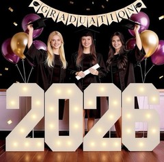2026 3 Ft light up numbers for 2026 Graduation Decorations: 3FT Marquee Numbers