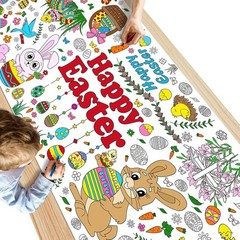 Easter Giant Coloring Poster/Tablecloth – Easter Crafts for Kids – 30 x 72 In…