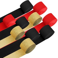 Crepe Paper Streamers 10 Rolls 820 Ft Red Gold Black Decorations
