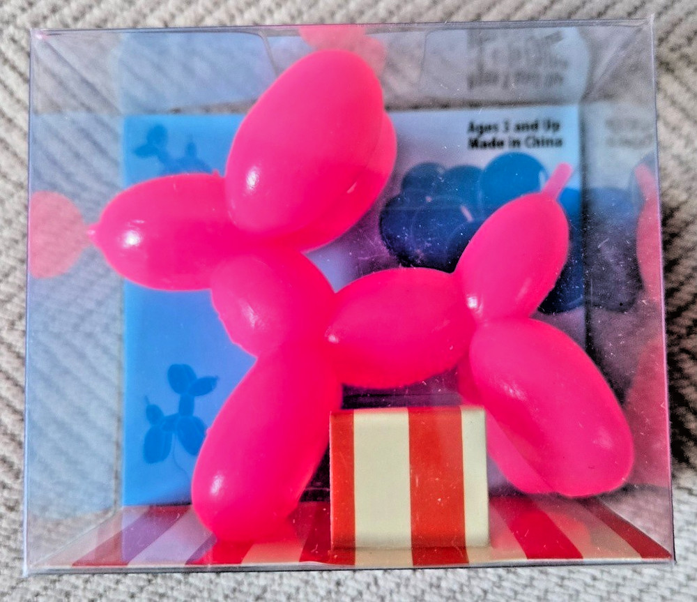 Rhode Island Novelty 2.5 Inch 2-Stretchy Balloon Dog (1 Pink & 1 Yellow) NIB