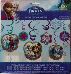 Disney Frozen Swirl Decorations 12 count foil swirl decorations – Pack of 3