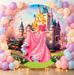 Round Backdrop Cover Castle Princess Photography Birthday Party Photo Background