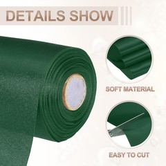 6 Inch x 22 Yards Satin Ribbon Roll Gift Wrapping Ribbon Dark Green]