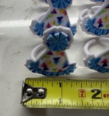 Happy Birthday Rings 32 Cupcake Toppers Featuring Multi-Colored Balloons Part…