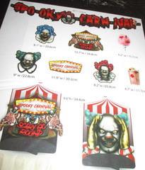 2 NEW Spooky Carnival Evil Clowns 10pc Horror Circus Decor Kit lot w/ Banners