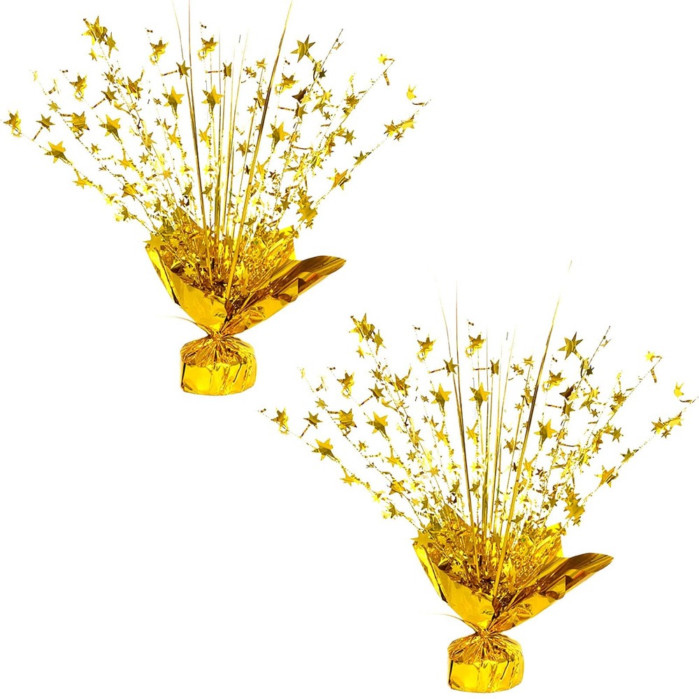 Glitter Gold Star Centerpieces 2 PCS Table Decorations for Birthday Wedding