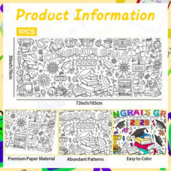 Graduation Coloring Tablecloth/Poster, Kindergarten Graduation Gifts, 72″ X 30″