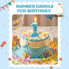 Charming Blue Goose 1st Birthday Candle – Long Burning & Cute Cake Topper