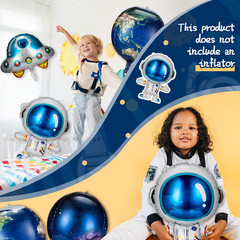 8 Pieces Outer Galaxy Space Balloons Large Inflatable Rocket Astronaut Earth Spa