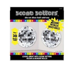 Scene Setters Die-Cut Disco Ball Add-Ons Pack of 2 Over 30 inches High Metallic