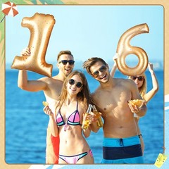 Pool Number 0-9 Floats 20» Inflatable Gold Pool Party Decoration Large Infla…