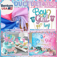 109Pcs Gender Reveal Decorations Boy or Girl Gender Reveal Party Supplies Includ