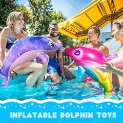 1 pc Rainbow Inflatable Dolphin Ocean Theme Party Decoration