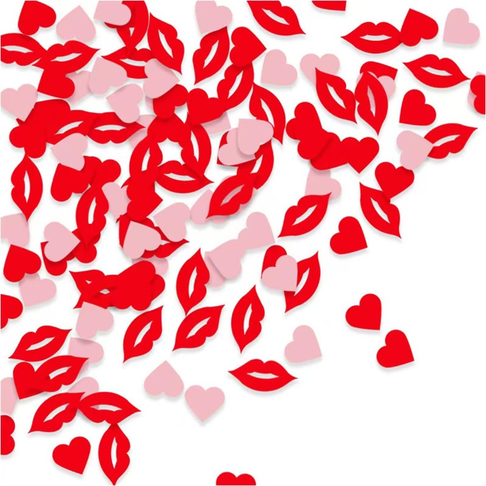 200 love red lip confetti, romantic wedding Valentine’s Day bride Anniversary…