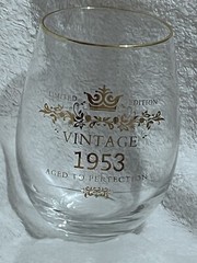 Limited Edition Vintage 1953 Aged To Perfection Birthday Gold Trimed Wine Glass