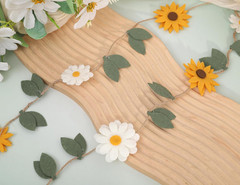Felt Daisy Sunflower Garland – Flower Party Wall Hanging Decorations,Bohemian Da