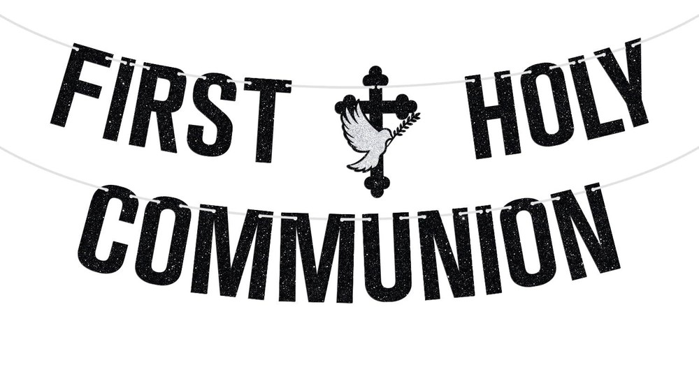First Holy Communion Banner Baby Shower / 1st Religious/Birthday Baptism Bunt…