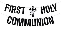 First Holy Communion Banner Baby Shower / 1st Religious/Birthday Baptism Bunt…