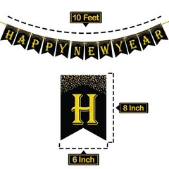 KatchOn, Large Happy New Year Banner 2026-10 Feet, Pre-Strung | Happy New Yea…