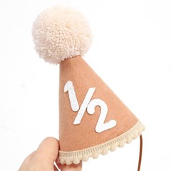 Baby Half Birthday Cone Hat – Baby 1/2 Birthday Hat, Six Months Party Hat Out…