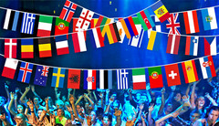 66ft Long 56 x 9″ x 6″ Flags Eurovision Fabric Party Bunting Speedy Delivery
