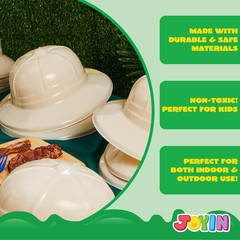 24 Pack Safari Explorer Party Hats for Kids, Jungle Dress-Up Birthday Favors Set