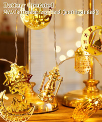 Ramadan Eid Mubarak Lights, Ramadan Decorations for Home 10 Leds Eid Mubarak Str