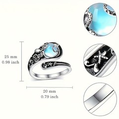 Zirconia Octopus Ring, Open Design, Ocean Theme Jewelry, Adjustable Finger Ring