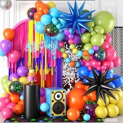 Neon Balloon Arch Kit, 122Pcs Bright Orange Green Blue Hot Pink Yellow Purple…
