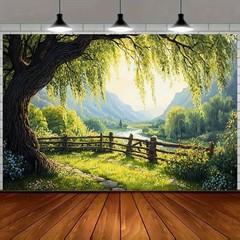 1pc Garden Party Backdrop Banner – Serene Landscape Decoration Outdoor Events ♤