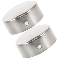 2Pcs Metal Handrail End Caps Stainless Steel Tube Protectors Silver