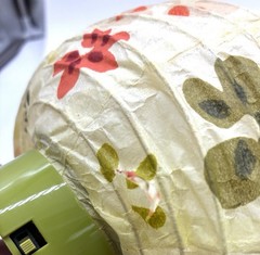 Four Asian Style Paper Hanging Lanterns Battery Operated Floral All Work READ