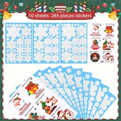 KESOTO 96PCS Christmas Decorations, Snowflake Window Clings, Glueless White