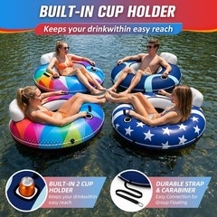 River Tube, 53» River Float Tube with Premium Canvas Cover, Comfortable Back…